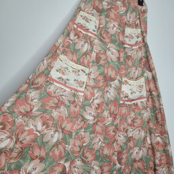 Vintage Liberty House Hawaiian pastel muted floral maxi cottagecore skirt - Picture 2 of 7